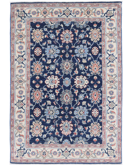Ziegler 4' 4" X 6' 5" Hand Knotted Wool Rug 4' 4" X 6' 5" (132 X 196) / Blue / Wool