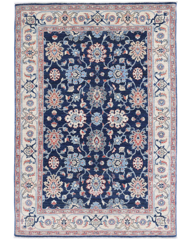 Ziegler 4' 4" X 6' 5" Hand Knotted Wool Rug 4' 4" X 6' 5" (132 X 196) / Blue / Wool
