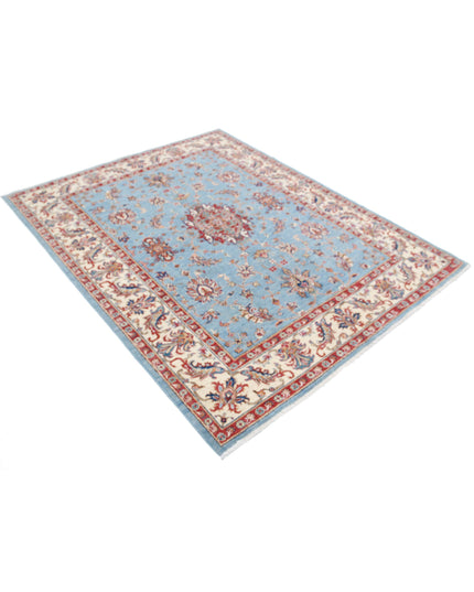 Ziegler 5' 0" X 6' 4" Hand Knotted Wool Rug 5' 0" X 6' 4" (152 X 193) / Blue / Wool
