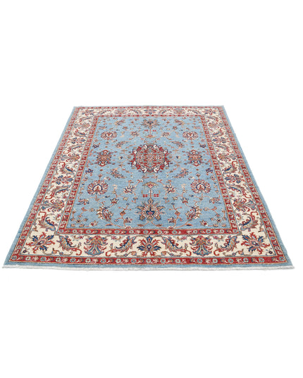 Ziegler 5' 0" X 6' 4" Hand Knotted Wool Rug 5' 0" X 6' 4" (152 X 193) / Blue / Wool
