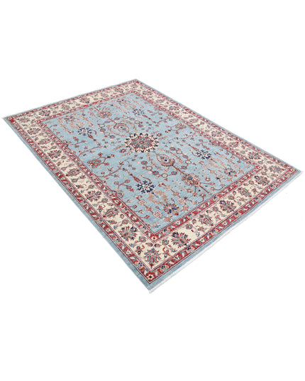 Ziegler 4' 10" X 6' 6" Hand Knotted Wool Rug 4' 10" X 6' 6" (147 X 198) / Blue / Wool