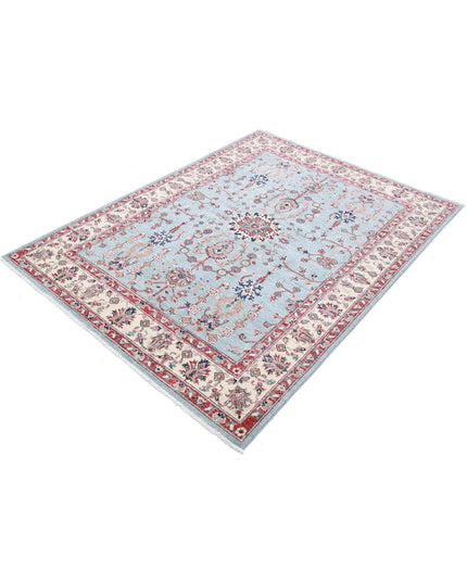Ziegler 4' 10" X 6' 6" Hand Knotted Wool Rug 4' 10" X 6' 6" (147 X 198) / Blue / Wool