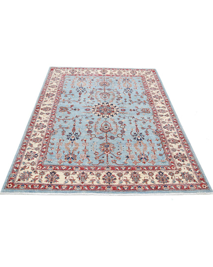 Ziegler 4' 10" X 6' 6" Hand Knotted Wool Rug 4' 10" X 6' 6" (147 X 198) / Blue / Wool