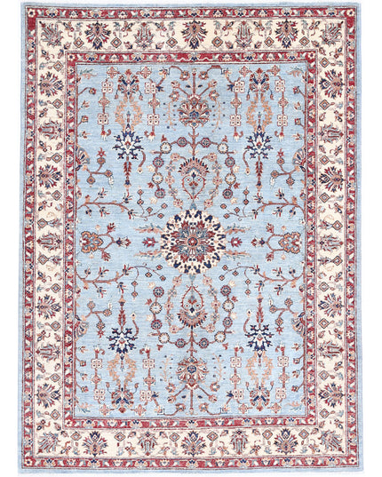 Ziegler 4' 10" X 6' 6" Hand Knotted Wool Rug 4' 10" X 6' 6" (147 X 198) / Blue / Wool