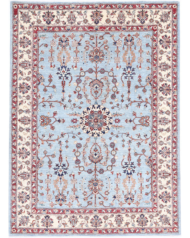 Ziegler 4' 10" X 6' 6" Hand Knotted Wool Rug 4' 10" X 6' 6" (147 X 198) / Blue / Wool
