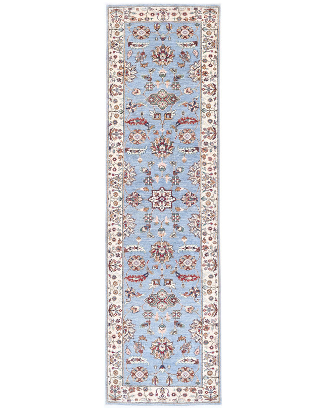 Ziegler 2' 7" X 9' 10" Hand Knotted Wool Rug 2' 7" X 9' 10" (79 X 300) / Blue / Wool