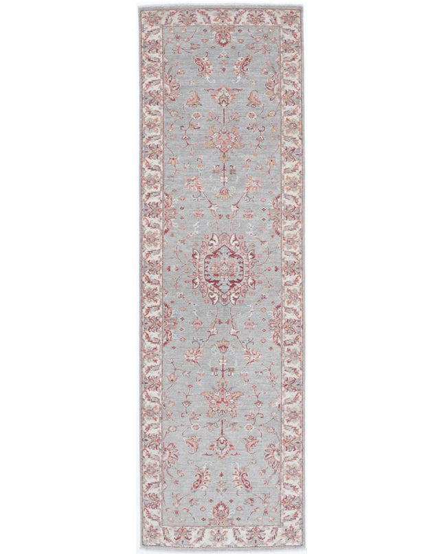Ziegler 2' 8" X 9' 8" Hand Knotted Wool Rug 2' 8" X 9' 8" (81 X 295) / Grey / Wool
