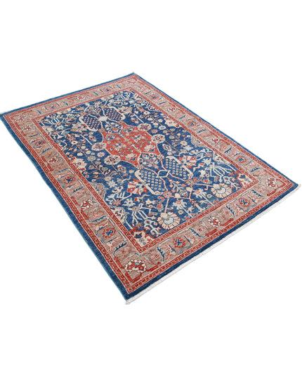 Ziegler 4' 0" X 5' 9" Hand Knotted Wool Rug 4' 0" X 5' 9" (122 X 175) / Blue / Wool
