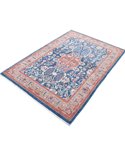Ziegler 4' 0" X 5' 9" Hand Knotted Wool Rug 4' 0" X 5' 9" (122 X 175) / Blue / Wool