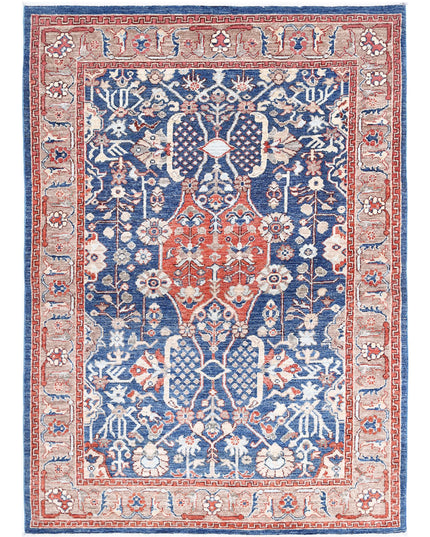 Ziegler 4' 0" X 5' 9" Hand Knotted Wool Rug 4' 0" X 5' 9" (122 X 175) / Blue / Wool