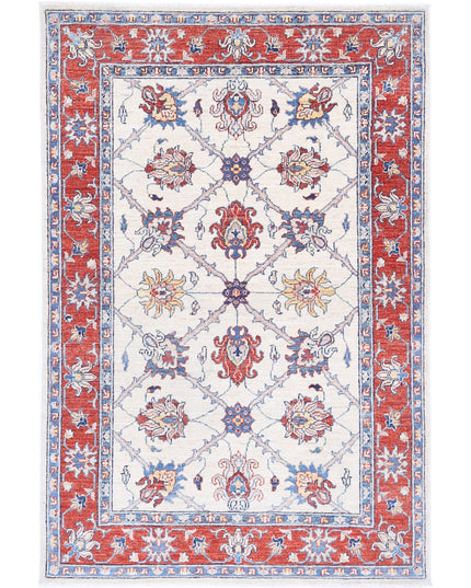 Ziegler 3' 10" X 5' 10" Hand Knotted Wool Rug 3' 10" X 5' 10" (117 X 178) / Ivory / Wool