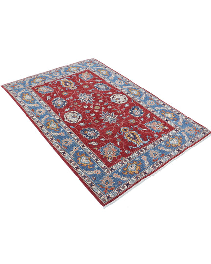 Ziegler 4' 0" X 5' 10" Hand Knotted Wool Rug 4' 0" X 5' 10" (122 X 178) / Red / Wool