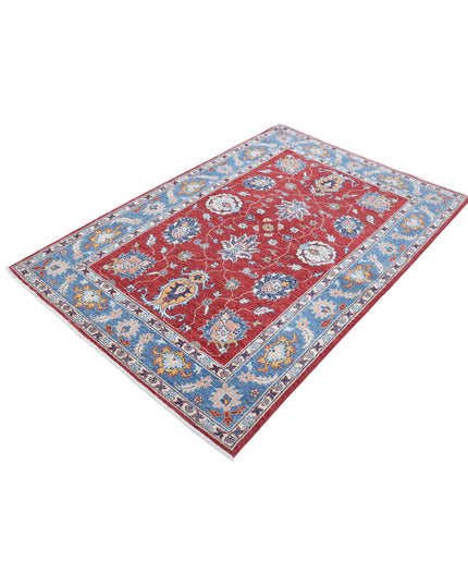 Ziegler 4' 0" X 5' 10" Hand Knotted Wool Rug 4' 0" X 5' 10" (122 X 178) / Red / Wool