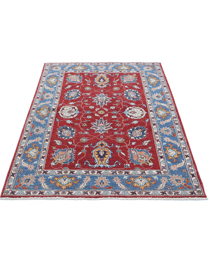 Ziegler 4' 0" X 5' 10" Hand Knotted Wool Rug 4' 0" X 5' 10" (122 X 178) / Red / Wool