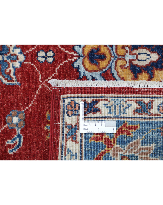 Ziegler 4' 0" X 5' 10" Hand Knotted Wool Rug 4' 0" X 5' 10" (122 X 178) / Red / Wool