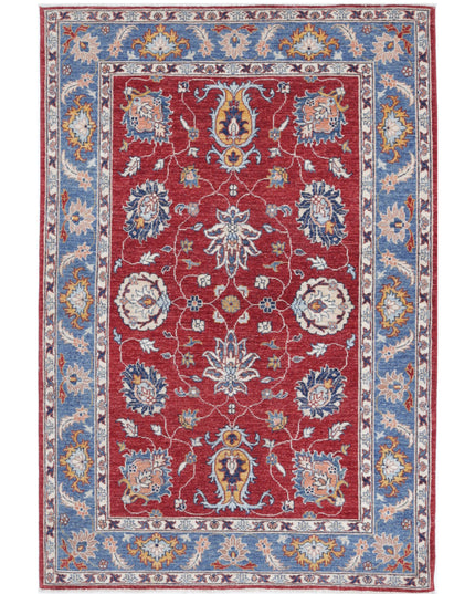 Ziegler 4' 0" X 5' 10" Hand Knotted Wool Rug 4' 0" X 5' 10" (122 X 178) / Red / Wool
