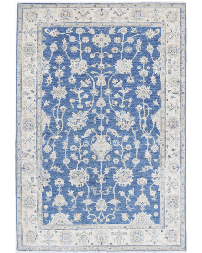 Ziegler 3' 10" X 6' 0" Hand Knotted Wool Rug 3' 10" X 6' 0" (117 X 183) / Blue / Wool