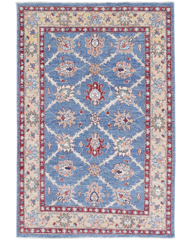 Ziegler 3' 10" X 6' 0" Hand Knotted Wool Rug 3' 10" X 6' 0" (117 X 183) / Blue / Wool