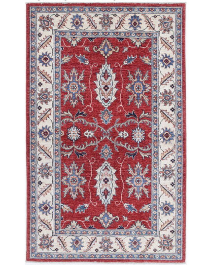 Ziegler 3' 1" X 4' 11" Hand Knotted Wool Rug 3' 1" X 4' 11" (94 X 150) / Red / Wool
