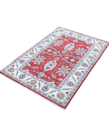Ziegler 3' 1" X 4' 8" Hand Knotted Wool Rug 3' 1" X 4' 8" (94 X 142) / Red / Wool