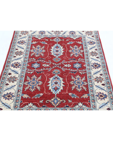 Ziegler 3' 1" X 4' 8" Hand Knotted Wool Rug 3' 1" X 4' 8" (94 X 142) / Red / Wool