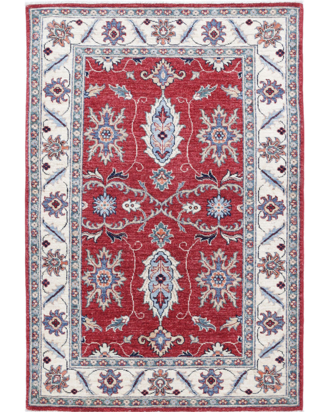 Ziegler 3' 1" X 4' 8" Hand Knotted Wool Rug 3' 1" X 4' 8" (94 X 142) / Red / Wool