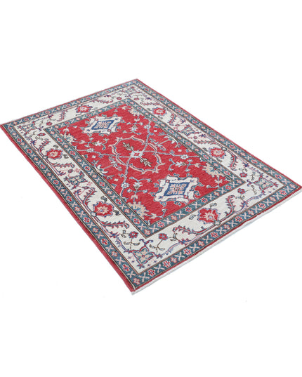 Ziegler 3' 4" X 4' 8" Hand Knotted Wool Rug 3' 4" X 4' 8" (101 X 142) / Red / Wool