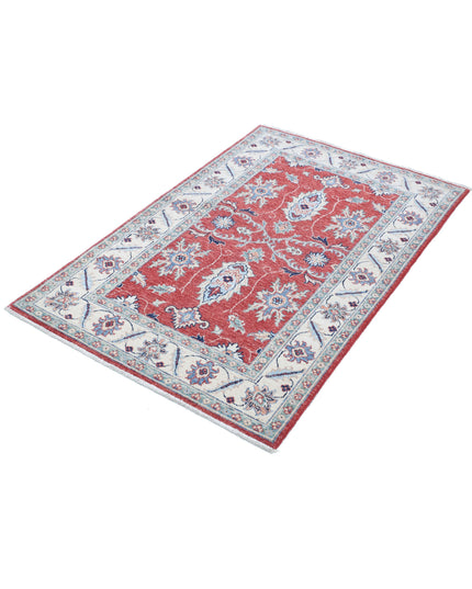 Ziegler 3' 0" X 4' 8" Hand Knotted Wool Rug 3' 0" X 4' 8" (91 X 142) / Red / Wool