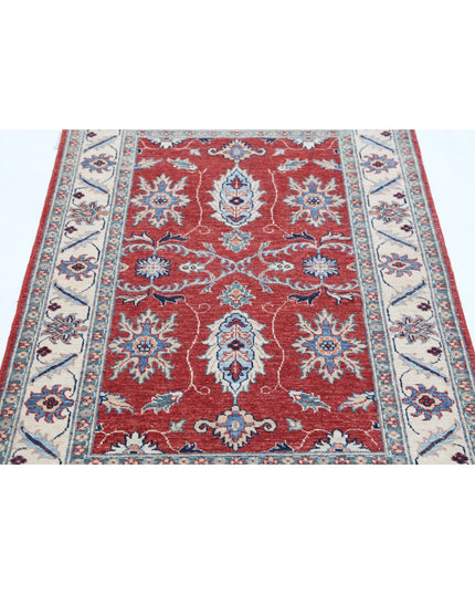 Ziegler 3' 0" X 4' 8" Hand Knotted Wool Rug 3' 0" X 4' 8" (91 X 142) / Red / Wool