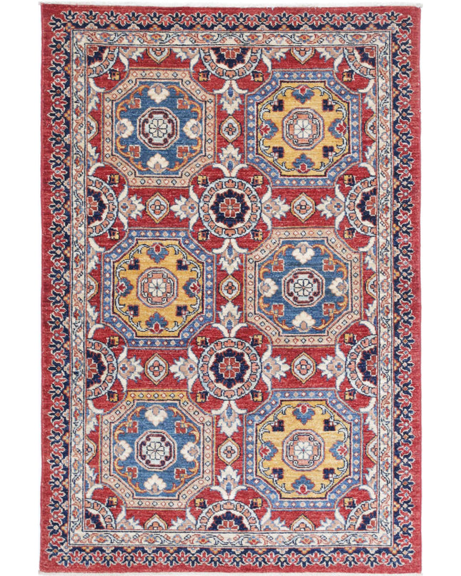 Ziegler 3' 2" X 4' 10" Hand Knotted Wool Rug 3' 2" X 4' 10" (97 X 147) / Red / Wool
