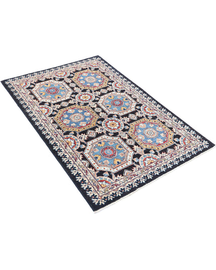Ziegler 3' 2" X 4' 8" Hand Knotted Wool Rug 3' 2" X 4' 8" (97 X 142) / Black / Wool