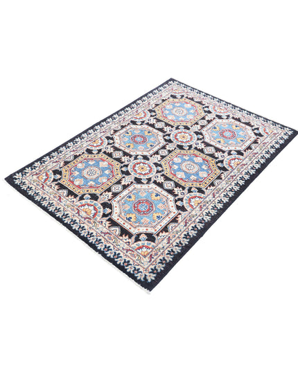 Ziegler 3' 2" X 4' 8" Hand Knotted Wool Rug 3' 2" X 4' 8" (97 X 142) / Black / Wool