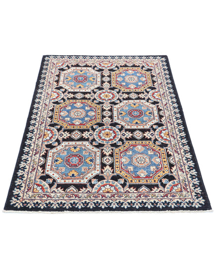 Ziegler 3' 2" X 4' 8" Hand Knotted Wool Rug 3' 2" X 4' 8" (97 X 142) / Black / Wool