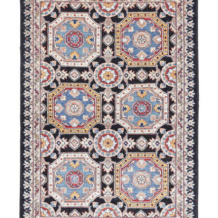 Ziegler 3' 2" X 4' 8" Hand Knotted Wool Rug 3' 2" X 4' 8" (97 X 142) / Black / Wool
