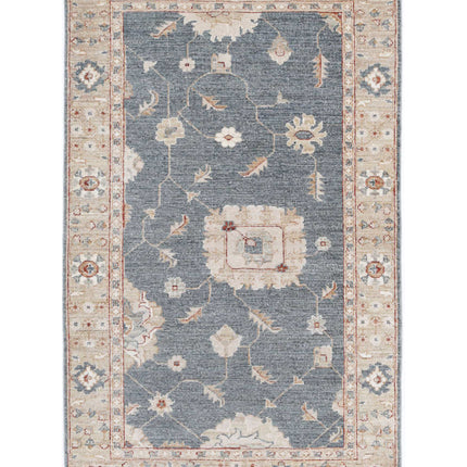 Ziegler 3' 0" X 5' 0" Hand Knotted Wool Rug 3' 0" X 5' 0" (91 X 152) / Grey / Wool