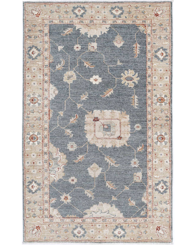 Ziegler 3' 0" X 5' 0" Hand Knotted Wool Rug 3' 0" X 5' 0" (91 X 152) / Grey / Wool