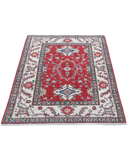 Ziegler 3' 2" X 4' 8" Hand Knotted Wool Rug 3' 2" X 4' 8" (97 X 142) / Red / Wool