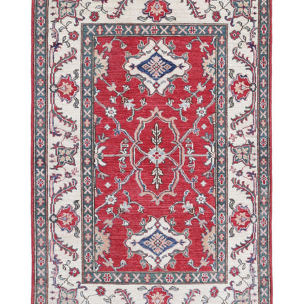 Ziegler 3' 2" X 4' 8" Hand Knotted Wool Rug 3' 2" X 4' 8" (97 X 142) / Red / Wool