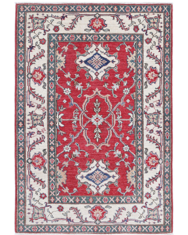 Ziegler 3' 2" X 4' 8" Hand Knotted Wool Rug 3' 2" X 4' 8" (97 X 142) / Red / Wool