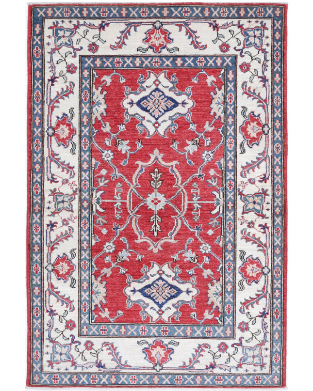 Ziegler 3' 2" X 4' 9" Hand Knotted Wool Rug 3' 2" X 4' 9" (97 X 145) / Red / Wool
