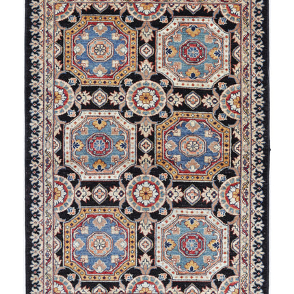 Ziegler 3' 3" X 4' 8" Hand Knotted Wool Rug 3' 3" X 4' 8" (99 X 142) / Black / Wool