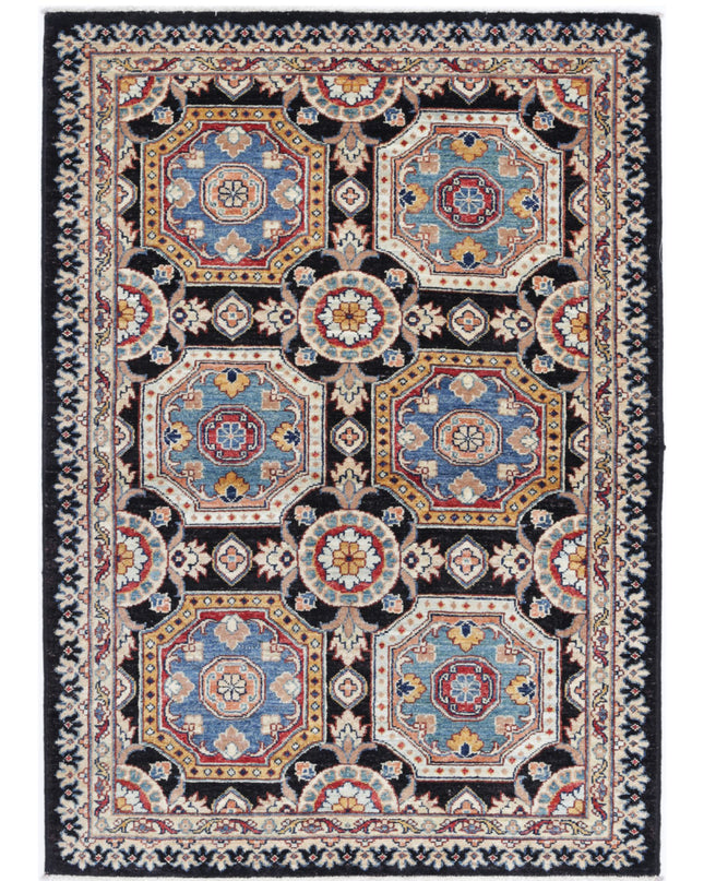 Ziegler 3' 3" X 4' 8" Hand Knotted Wool Rug 3' 3" X 4' 8" (99 X 142) / Black / Wool