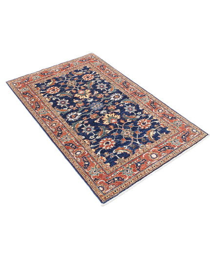 Ziegler 3' 0" X 4' 7" Hand Knotted Wool Rug 3' 0" X 4' 7" (91 X 140) / Blue / Wool