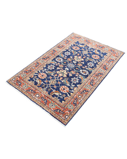 Ziegler 3' 0" X 4' 7" Hand Knotted Wool Rug 3' 0" X 4' 7" (91 X 140) / Blue / Wool