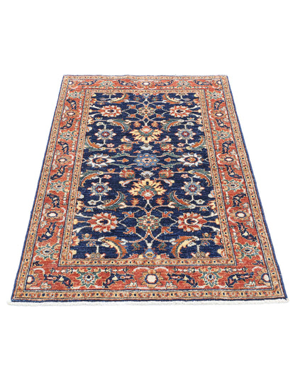 Ziegler 3' 0" X 4' 7" Hand Knotted Wool Rug 3' 0" X 4' 7" (91 X 140) / Blue / Wool