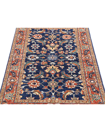 Ziegler 3' 0" X 4' 7" Hand Knotted Wool Rug 3' 0" X 4' 7" (91 X 140) / Blue / Wool
