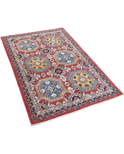 Ziegler 3' 2" X 4' 10" Hand Knotted Wool Rug 3' 2" X 4' 10" (97 X 147) / Red / Wool