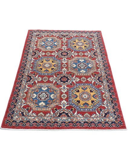 Ziegler 3' 2" X 4' 10" Hand Knotted Wool Rug 3' 2" X 4' 10" (97 X 147) / Red / Wool