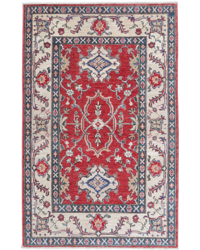 Ziegler 3' 1" X 4' 10" Hand Knotted Wool Rug 3' 1" X 4' 10" (94 X 147) / Red / Wool