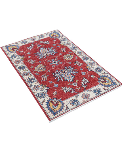 Ziegler 2' 10" X 4' 2" Hand Knotted Wool Rug 2' 10" X 4' 2" (86 X 127) / Red / Wool